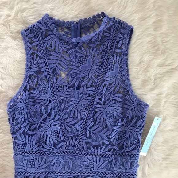 ANTONIO MELANI Blue Lace Midi Dress - Picture 4 of 15